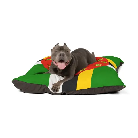 Dominica Green Cross & Circle Pet Bed — other view