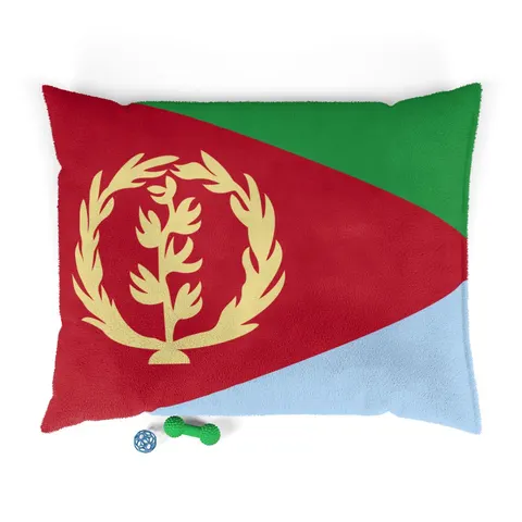 Eritrea Red Triangle & Wreath Pet Bed — front view