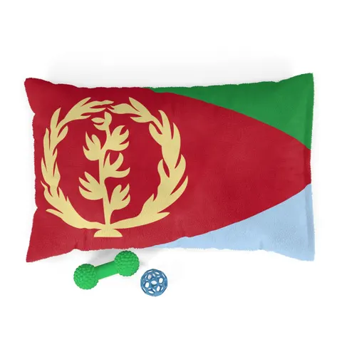 Eritrea Red Triangle & Wreath Pet Bed — front view