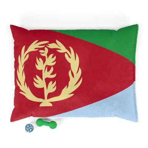 Eritrea Red Triangle & Wreath Pet Bed — front view