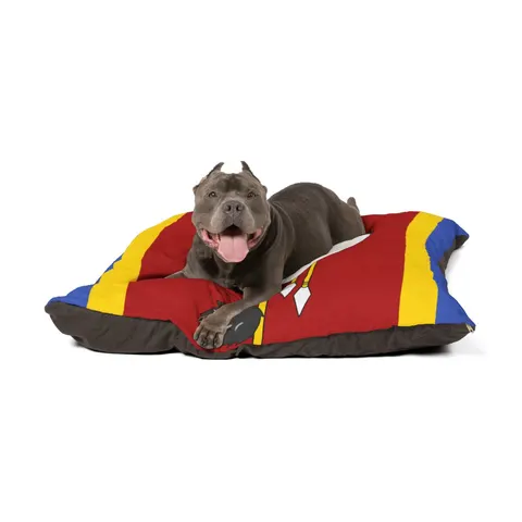 Eswatini Blue Red Yellow Shield Pet Bed — other view