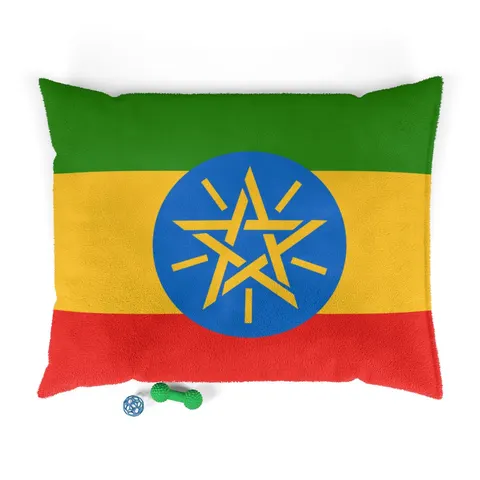 Ethiopia Green Yellow Red Pet Bed — front view