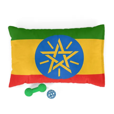 Ethiopia Green Yellow Red Pet Bed — front view
