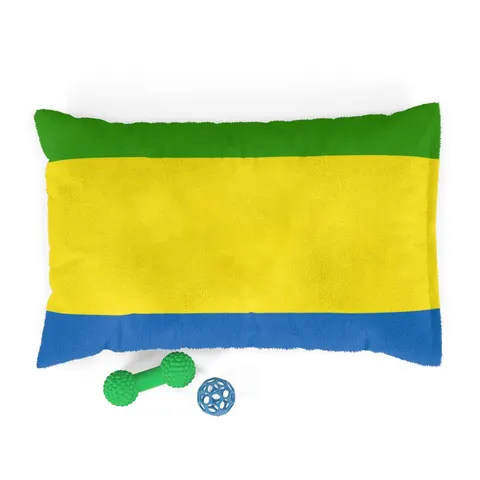 Gabon Green Yellow Blue Pet Bed — front view