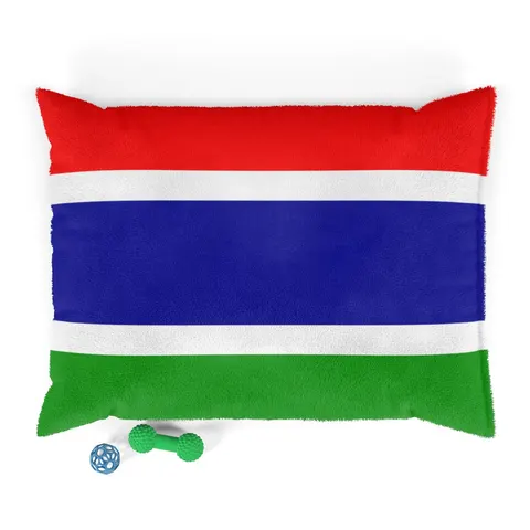 Gambia Red Blue Green Pet Bed — front view