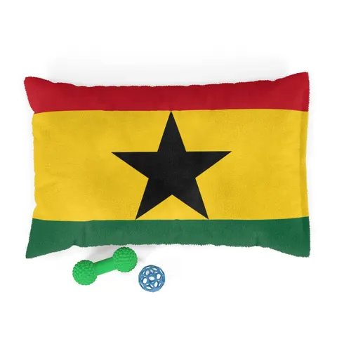 Ghana Red Gold Green & Star Pet Bed — front view