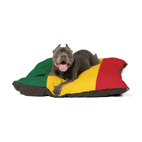 Ghana Red Gold Green & Star Pet Bed — other view