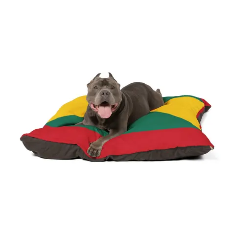 Grenada Red Green Gold Pattern Pet Bed — other view
