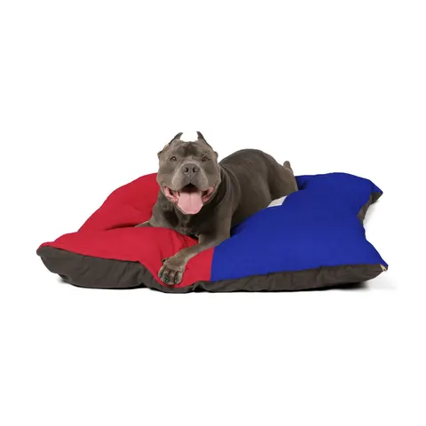 Haiti Blue Red Banner Pet Bed — other view