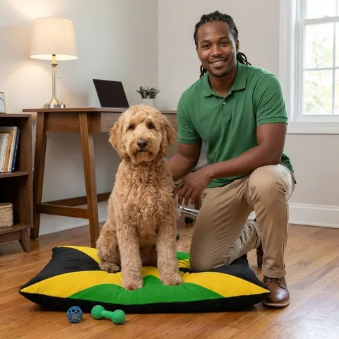 Jamaica Gold Cross Pet Bed