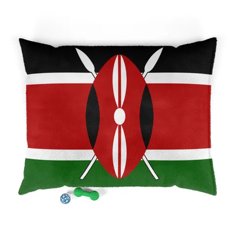Kenya Black Red Green Stripes Pet Bed — front view