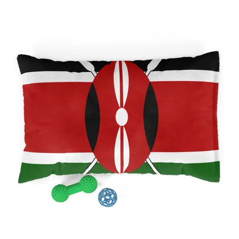 Kenya Black Red Green Stripes Pet Bed — front view