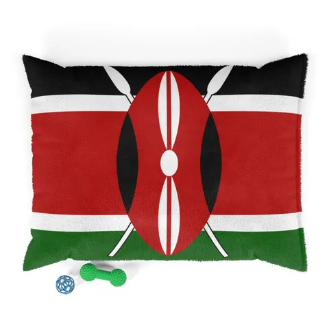 Kenya Black Red Green Stripes Pet Bed — front view