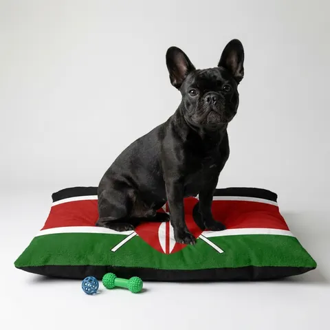 Kenya Black Red Green Stripes Pet Bed