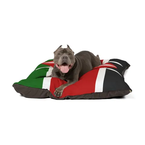 Kenya Black Red Green Stripes Pet Bed — other view
