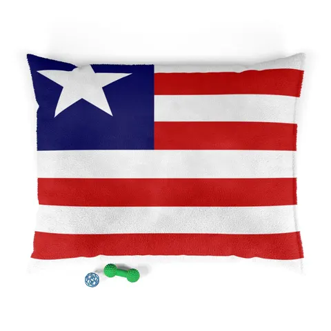 Liberia Stripes & Single Star Pet Bed — front view