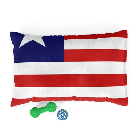Liberia Stripes & Single Star Pet Bed — front view