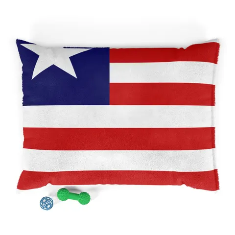 Liberia Stripes & Single Star Pet Bed — front view