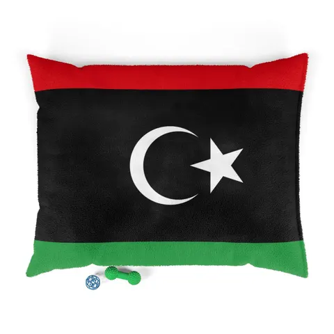 Libya Red Black Green Crescent Pet Bed — front view