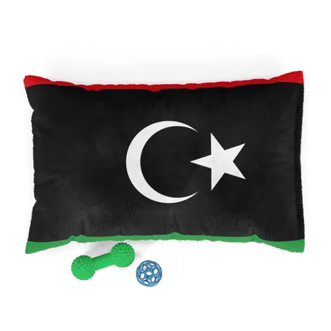 Libya Red Black Green Crescent Pet Bed — front view