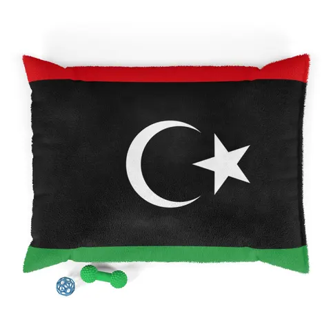 Libya Red Black Green Crescent Pet Bed — front view