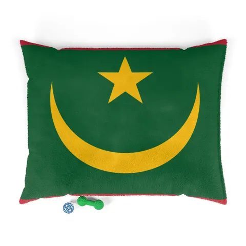 Mauritania Green Gold Crescent Pet Bed — front view