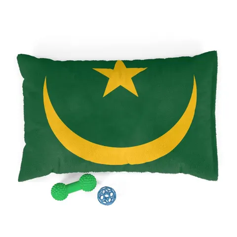 Mauritania Green Gold Crescent Pet Bed — front view