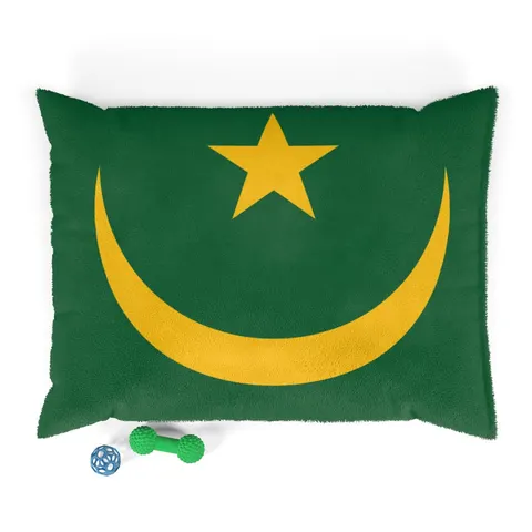 Mauritania Green Gold Crescent Pet Bed — front view