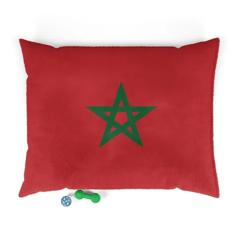 Morocco Red Green Star Pet Bed — front view