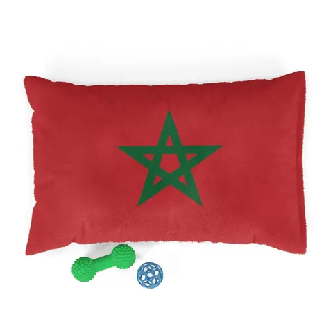 Morocco Red Green Star Pet Bed — front view