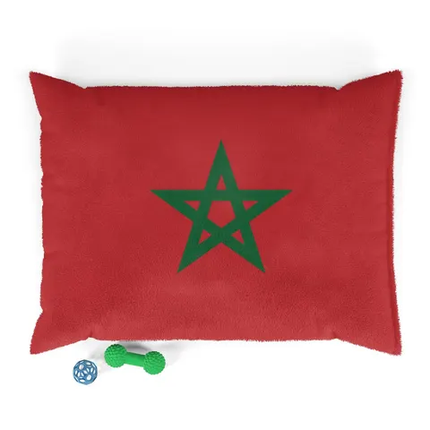 Morocco Red Green Star Pet Bed — front view