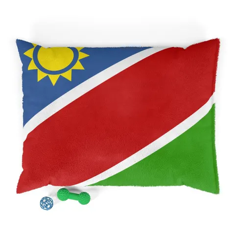 Namibia Diagonal Blue Red Green Pet Bed — front view