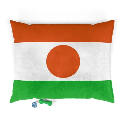 Niger Orange White Green Circle Pet Bed — front view