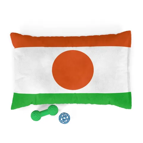 Niger Orange White Green Circle Pet Bed — front view