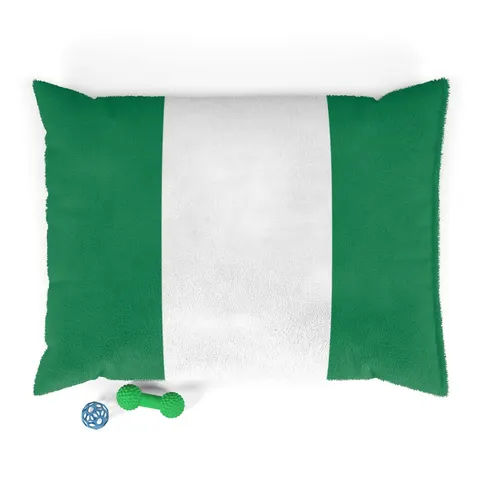 Nigeria Green & White Stripes Pet Bed — front view