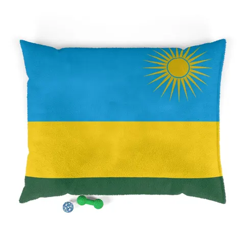 Rwanda Sky Blue & Sun Pet Bed — front view