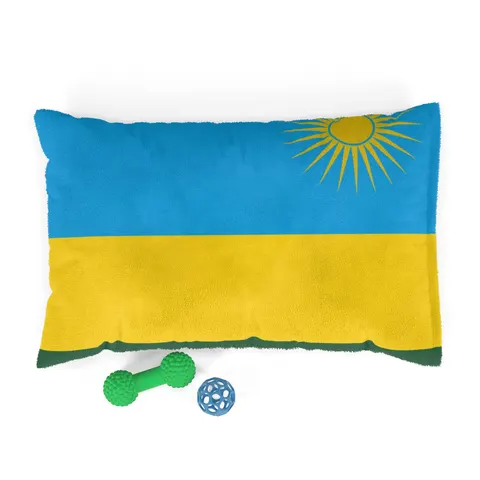 Rwanda Sky Blue & Sun Pet Bed — front view