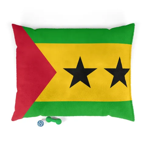 São Tomé & Príncipe Stars & Stripes Pet Bed — front view