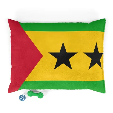 São Tomé & Príncipe Stars & Stripes Pet Bed — front view