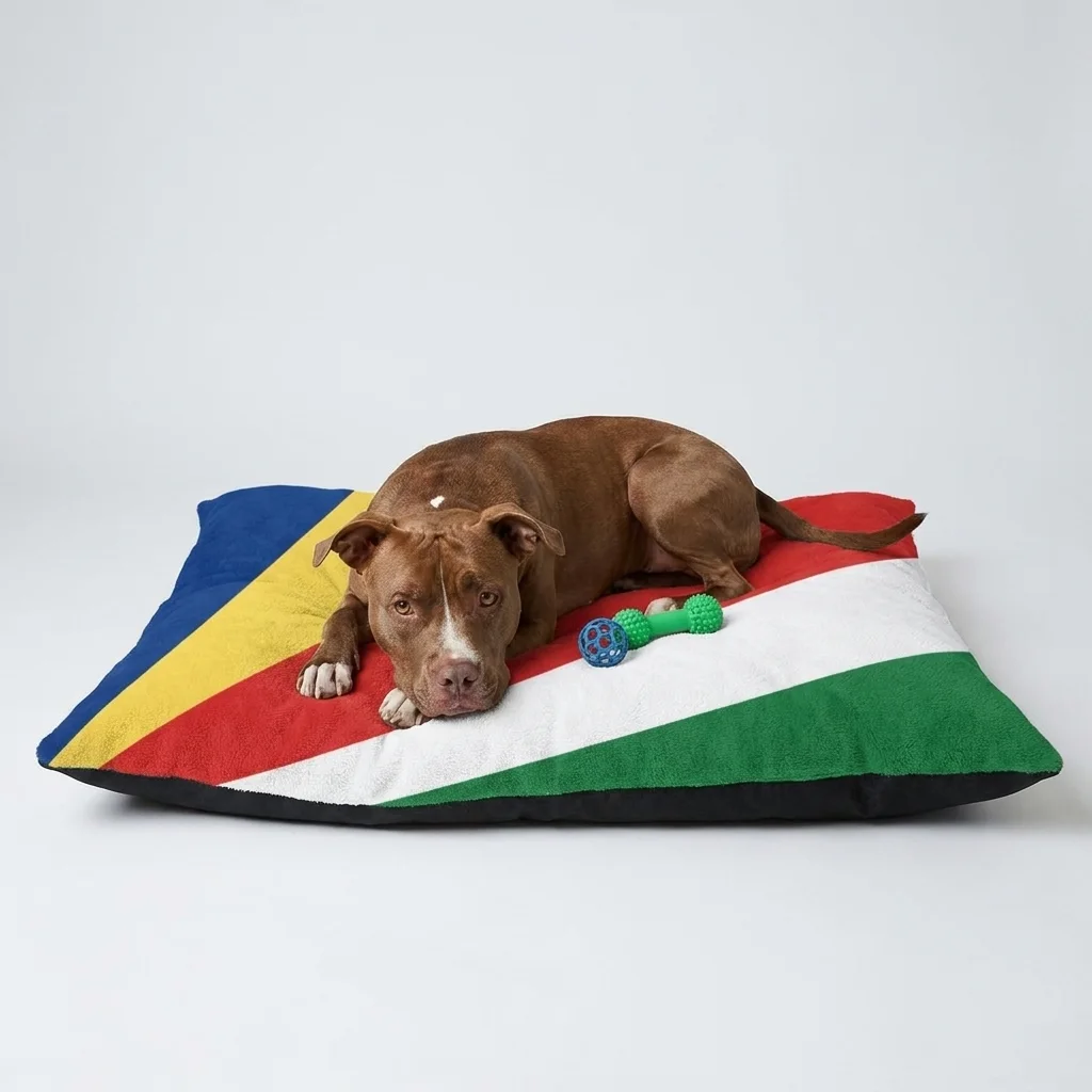 Seychelles Color Fan Pet Bed — lifestyle view