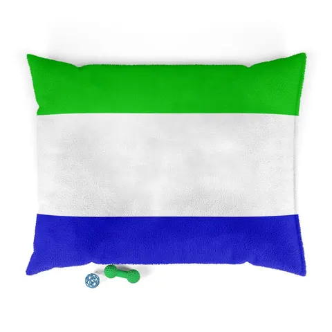 Sierra Leone Green White Blue Pet Bed — front view