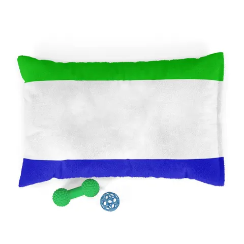 Sierra Leone Green White Blue Pet Bed — front view