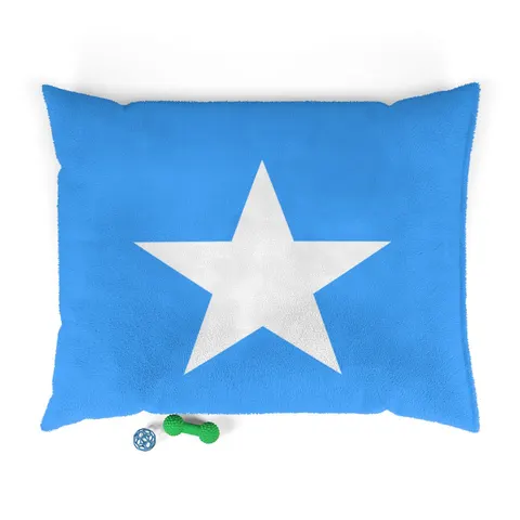 Somalia Blue White Star Pet Bed — front view