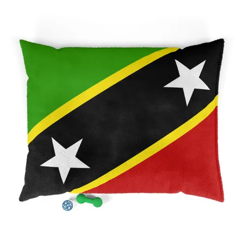 St. Kitts & Nevis Diagonal Stars Pet Bed — front view