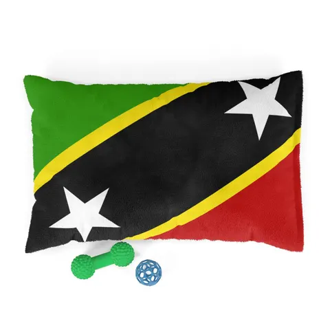 St. Kitts & Nevis Diagonal Stars Pet Bed — front view