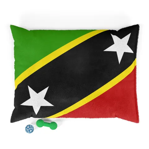 St. Kitts & Nevis Diagonal Stars Pet Bed — front view