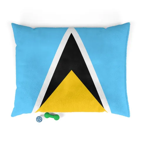 Saint Lucia Blue Triangle Peak Pet Bed — front view
