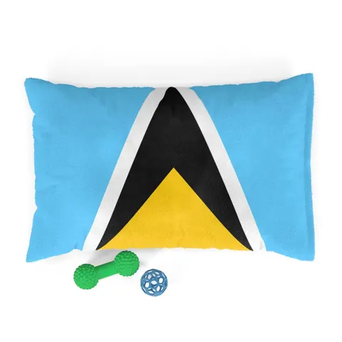 Saint Lucia Blue Triangle Peak Pet Bed — front view