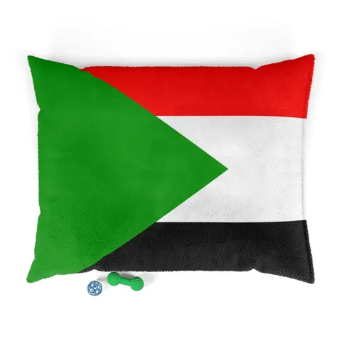Sudan Red White Black Triangle Pet Bed — front view