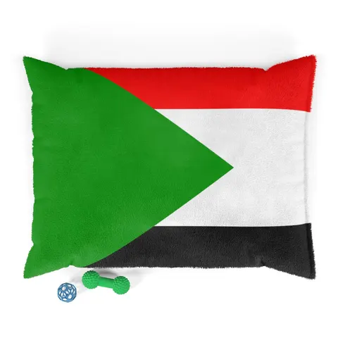 Sudan Red White Black Triangle Pet Bed — front view